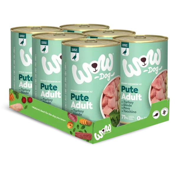 Wow Dog Adult | Pute mit Zucchini + Löwenzahn  6x800g